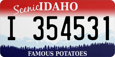 ID license plate I354531