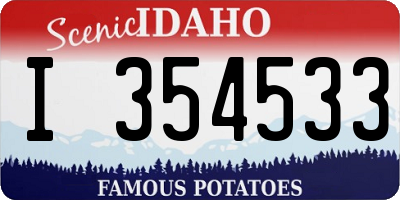 ID license plate I354533
