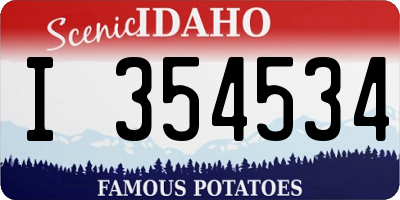 ID license plate I354534
