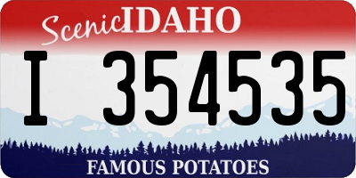 ID license plate I354535