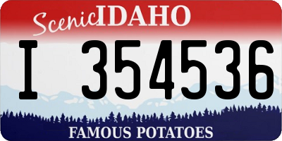 ID license plate I354536