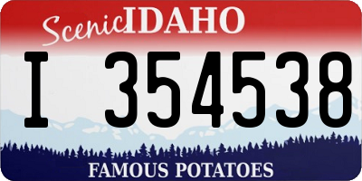 ID license plate I354538