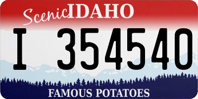 ID license plate I354540
