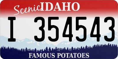 ID license plate I354543