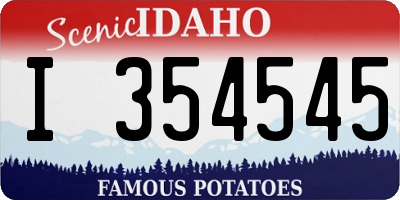 ID license plate I354545