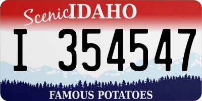 ID license plate I354547