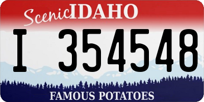 ID license plate I354548