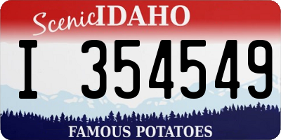 ID license plate I354549