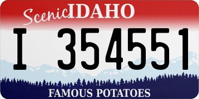 ID license plate I354551