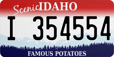 ID license plate I354554