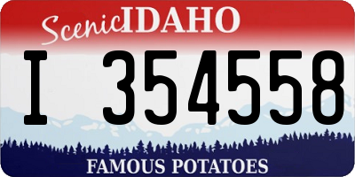 ID license plate I354558