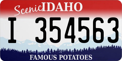 ID license plate I354563