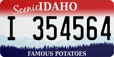 ID license plate I354564