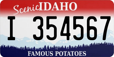 ID license plate I354567