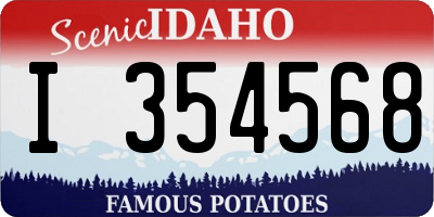 ID license plate I354568