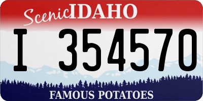ID license plate I354570