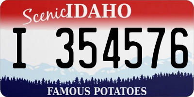ID license plate I354576