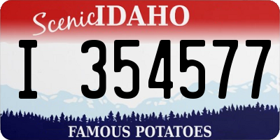 ID license plate I354577
