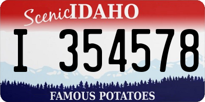 ID license plate I354578