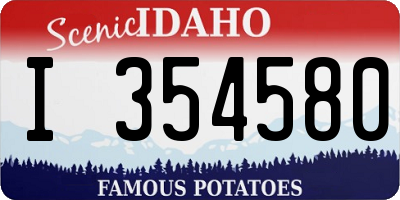 ID license plate I354580