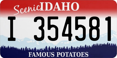 ID license plate I354581