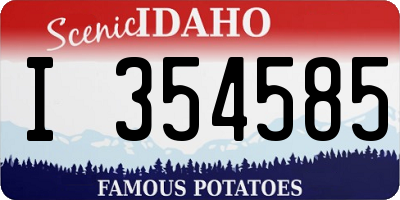 ID license plate I354585