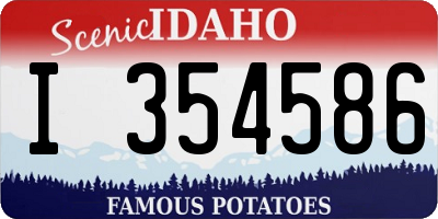 ID license plate I354586