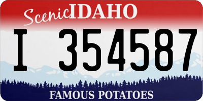 ID license plate I354587