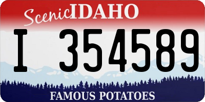 ID license plate I354589