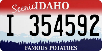 ID license plate I354592