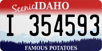 ID license plate I354593