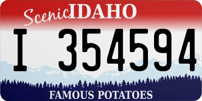 ID license plate I354594