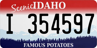 ID license plate I354597