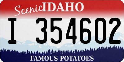ID license plate I354602