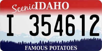 ID license plate I354612