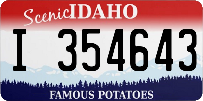 ID license plate I354643