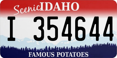ID license plate I354644