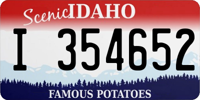 ID license plate I354652