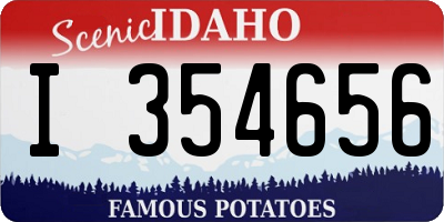 ID license plate I354656