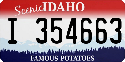 ID license plate I354663