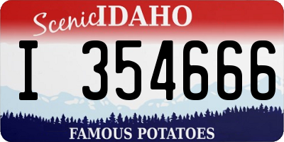 ID license plate I354666
