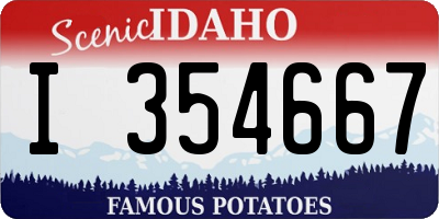 ID license plate I354667
