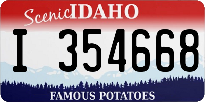 ID license plate I354668