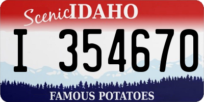 ID license plate I354670