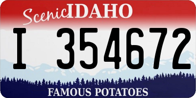 ID license plate I354672