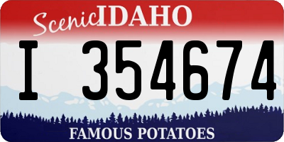 ID license plate I354674