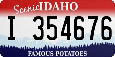 ID license plate I354676