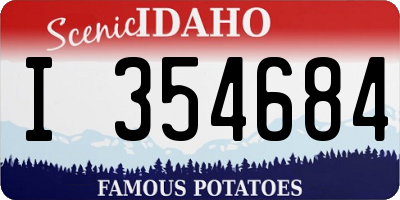ID license plate I354684