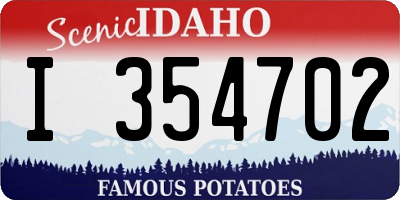 ID license plate I354702