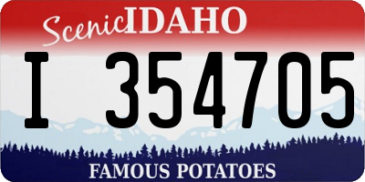 ID license plate I354705